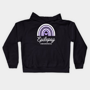 Epilepsy Awareness Boho Rainbow Kids Hoodie